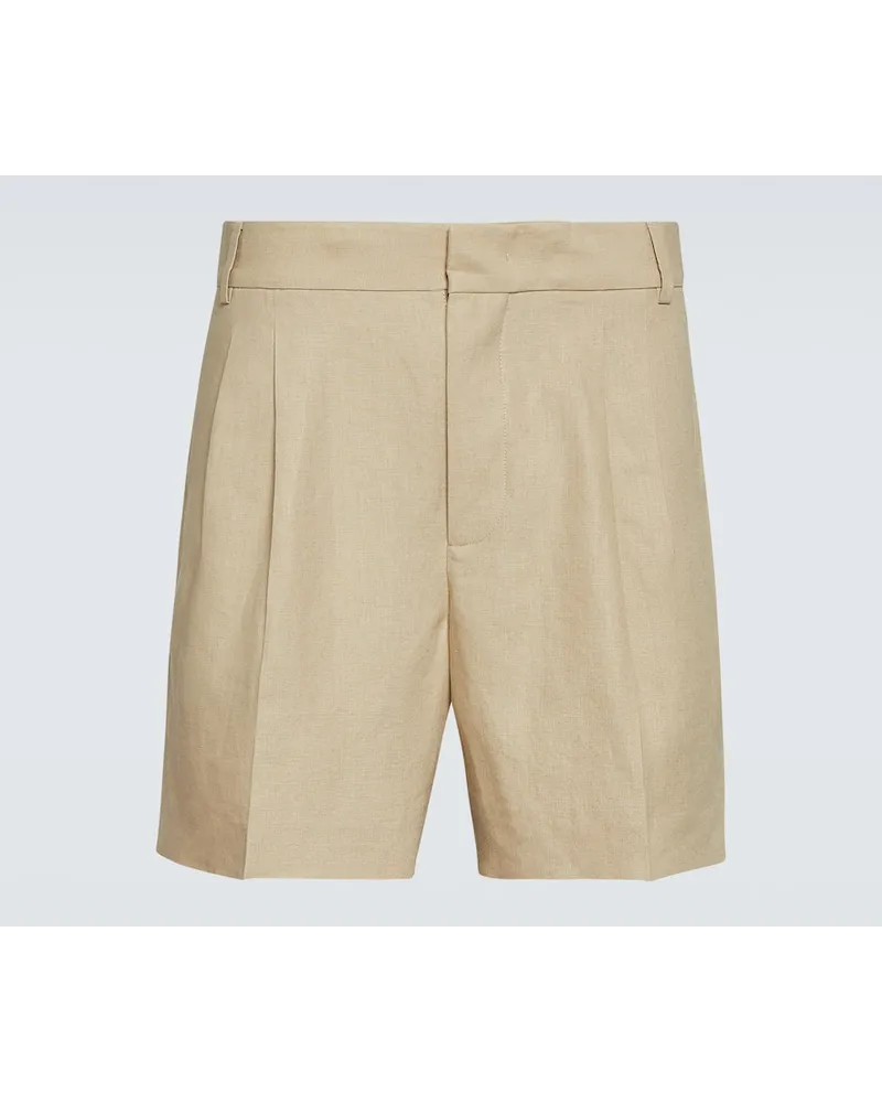 Loro Piana Bermuda Honiara in canvas di lino Beige