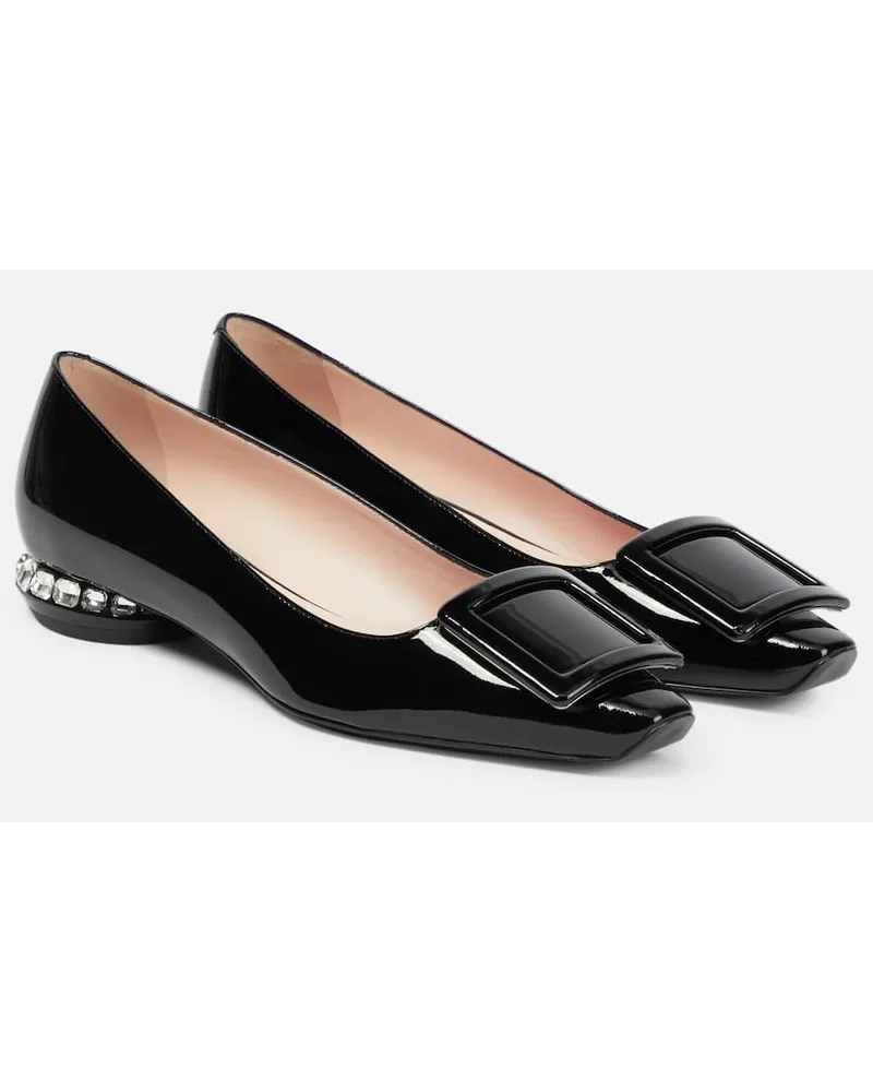 Roger Vivier Ballerine Strass Heel in vernice Nero