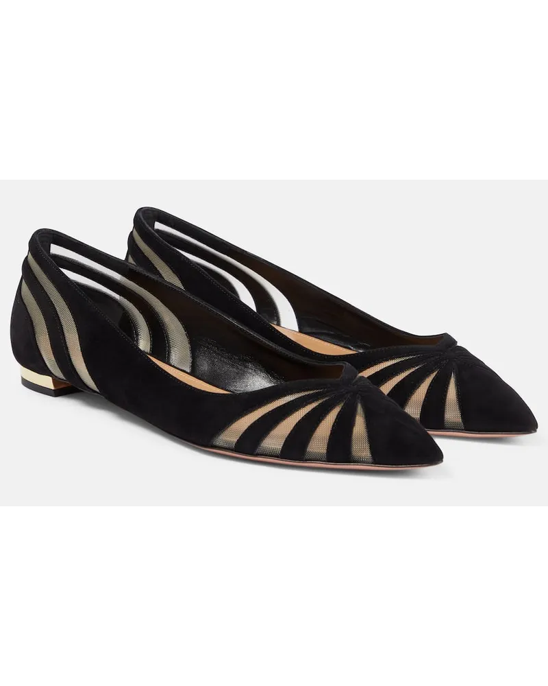 Aquazzura Ballerine The Spy in suede Nero