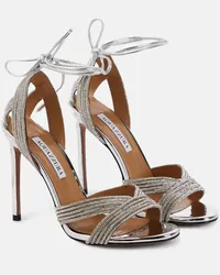 Aquazzura Sandali in similpelle con cristalli Argento