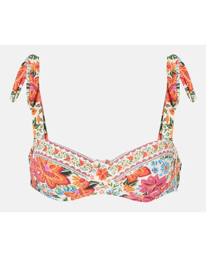 FARM Rio Top bikini con stampa floreale Multicolore