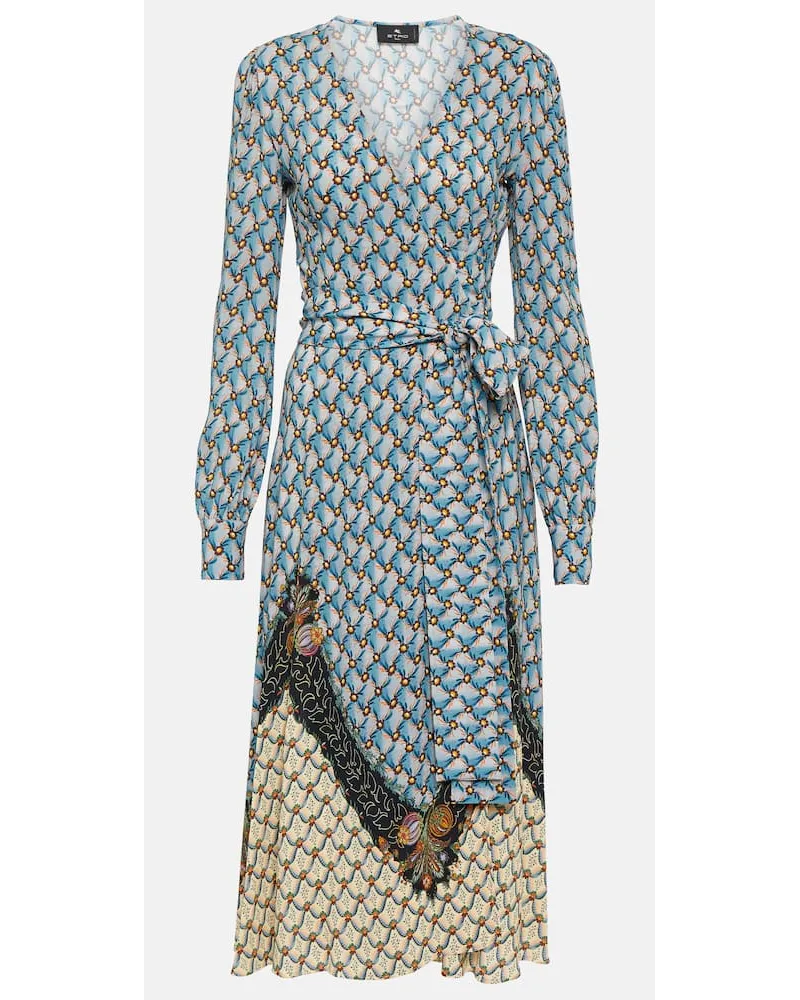 Etro Abito midi in sablÃ© con stampa Blu