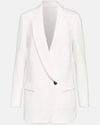 Brunello Cucinelli Blazer monopetto in misto cotone Bianco