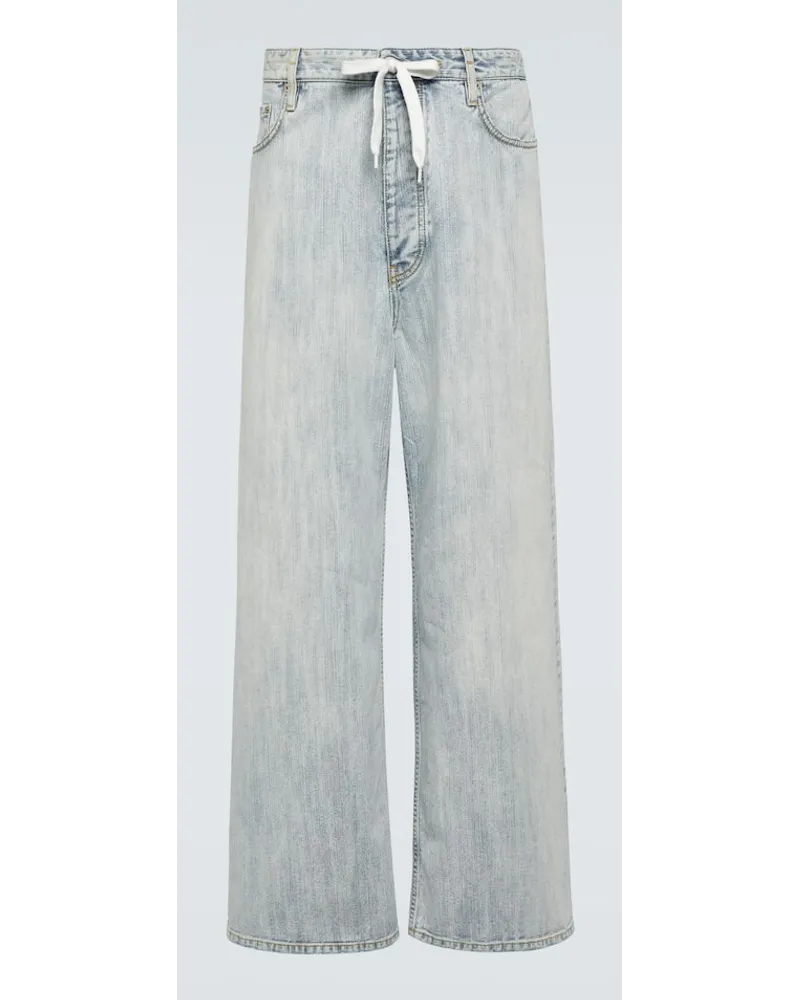 Balenciaga Jeans a gamba larga e vita bassa Blu