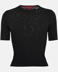 Gucci Top in lana e seta Nero