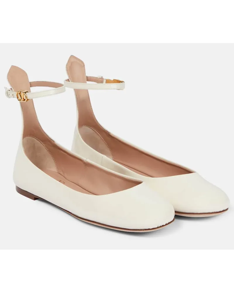 Valentino Garavani Ballerine Tan-Go in vernice Bianco