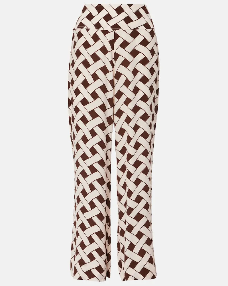RIXO Pantaloni a gamba larga Isotta Marrone