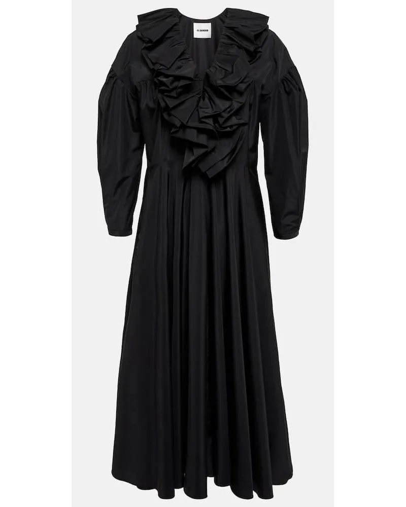 Jil Sander Abito midi con volant Nero