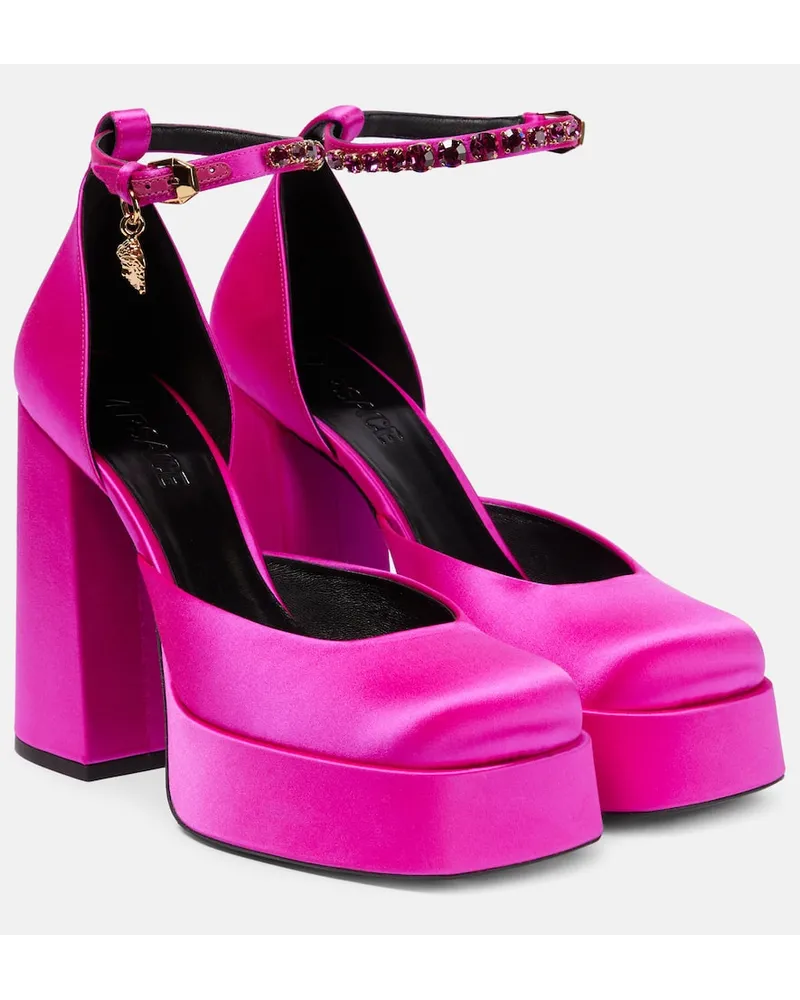 Versace Pumps con plateau Medusa Aevitas in raso Rosa