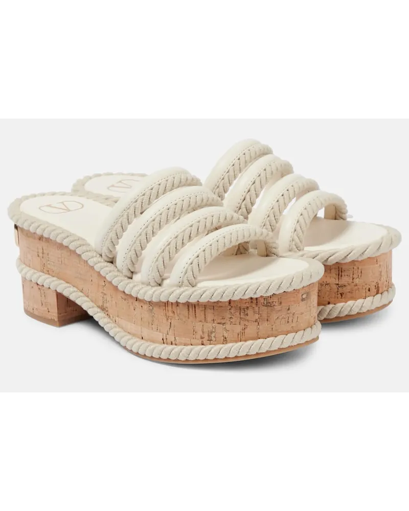 Valentino Garavani Sandali VLogo Summerblocks in pelle Bianco