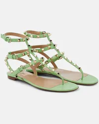 Valentino Garavani Sandali infradito Rockstud in pelle Verde