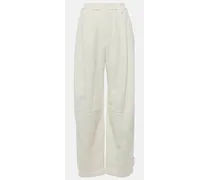 Pantaloni regular in cotone e lino