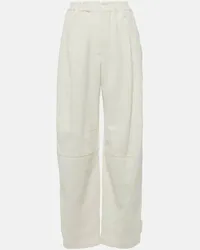 Brunello Cucinelli Pantaloni regular in cotone e lino Bianco