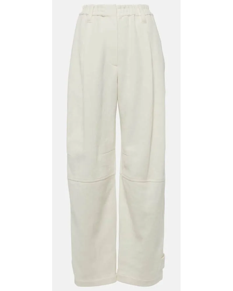 Brunello Cucinelli Pantaloni regular in cotone e lino Bianco