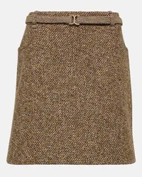 Chloé Chloé Minigonna in tweed di lana e cotone Marrone