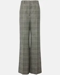 Stella McCartney Pantaloni flared in lana a quadri Blu