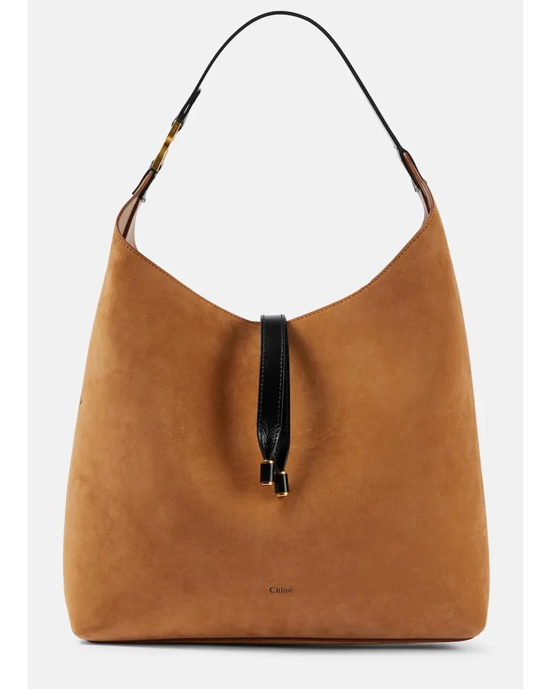 Chloé ChloÃ© Borsa a spalla Marcie Small in suede Neutro