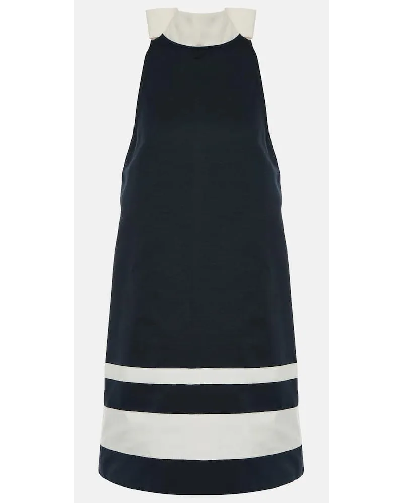 STAUD Miniabito Finn in grosgrain a righe Blu