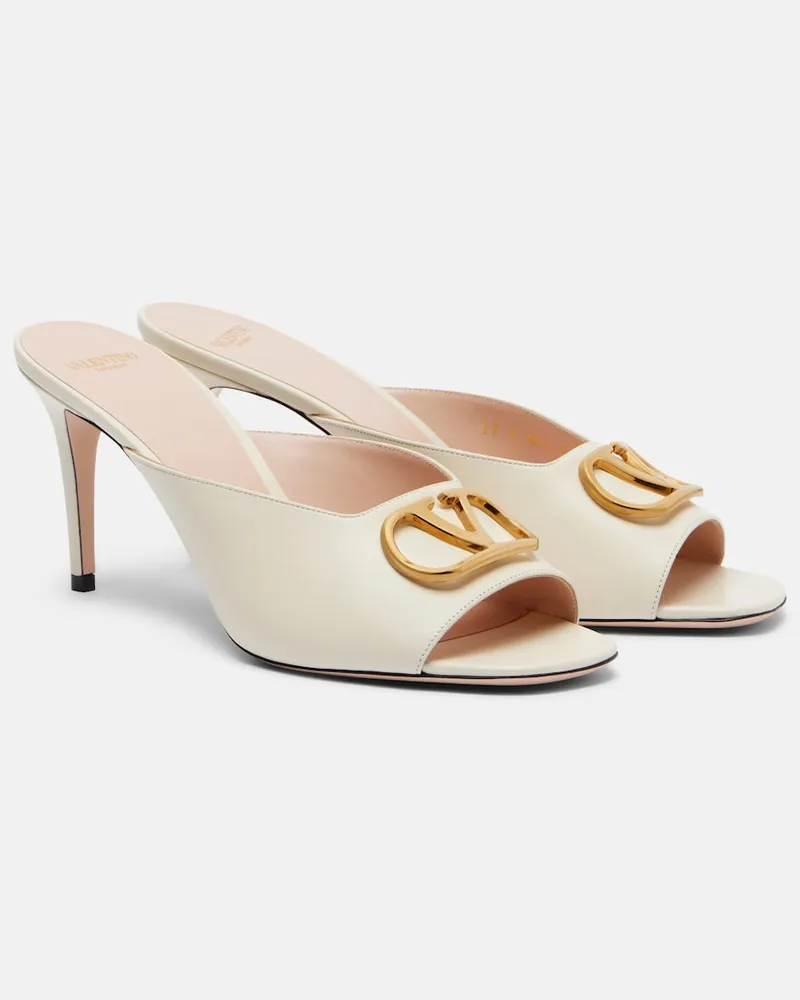 Valentino Garavani Mules VLogo in pelle Bianco