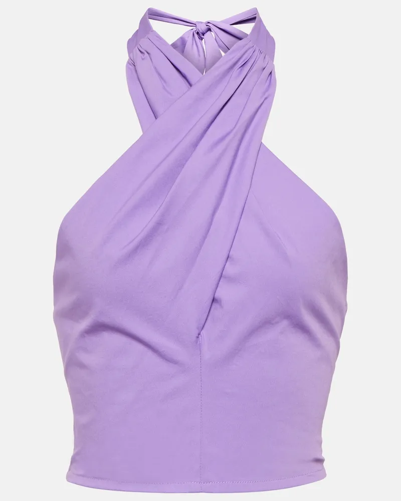 STAUD Top cropped Kai in cotone Viola