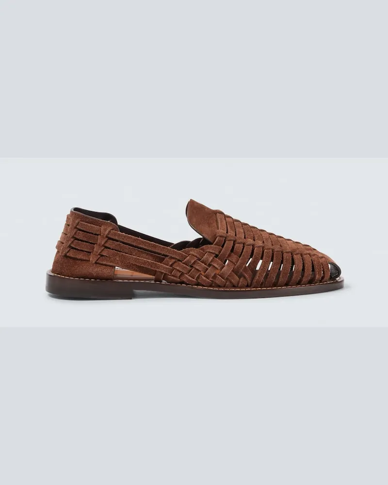 Brunello Cucinelli Sandali da pescatore in suede Marrone