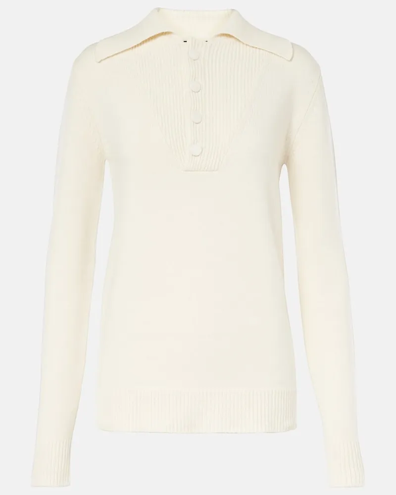 PLAN C Polo in lana e cashmere Bianco