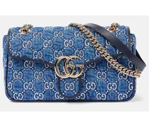 Gucci Borsa a spalla GG Marmont in denim Blu