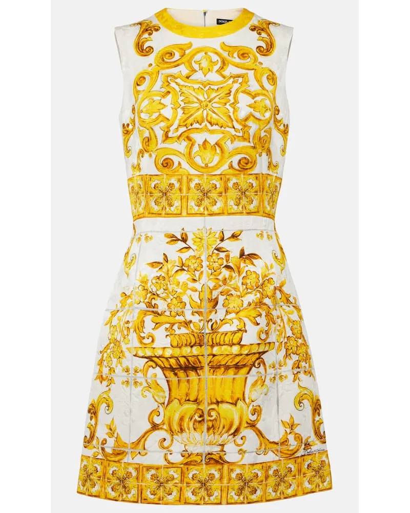 Dolce & Gabbana Miniabito Majolica in misto cotone Giallo