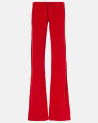 Balenciaga Pantaloni sportivi in velluto a vita bassa Rosso