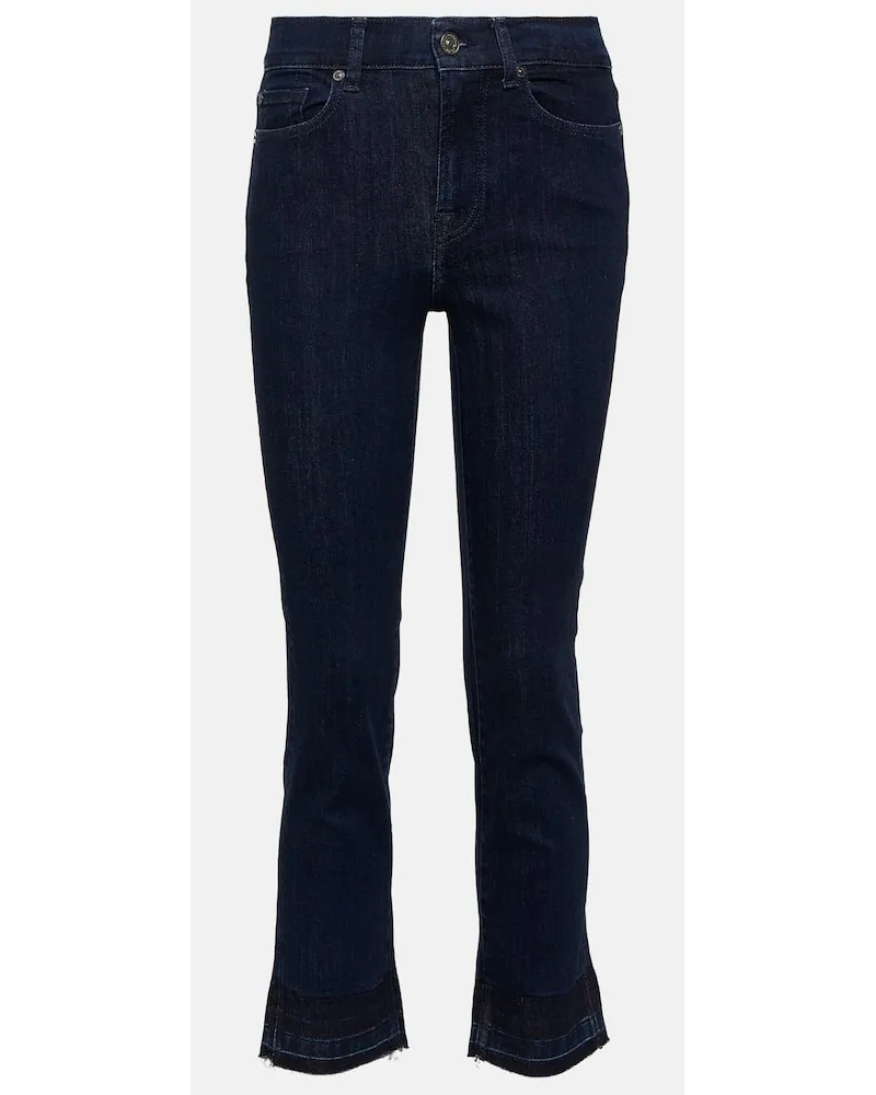 7 for all mankind Jeans The Straight Crop a vita media Blu