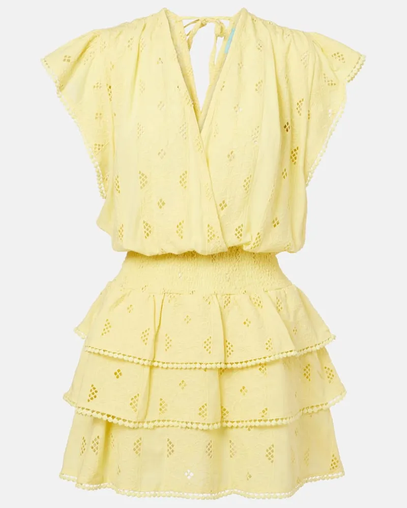 Melissa Odabash Miniabito Jess in cotone con crochet Giallo