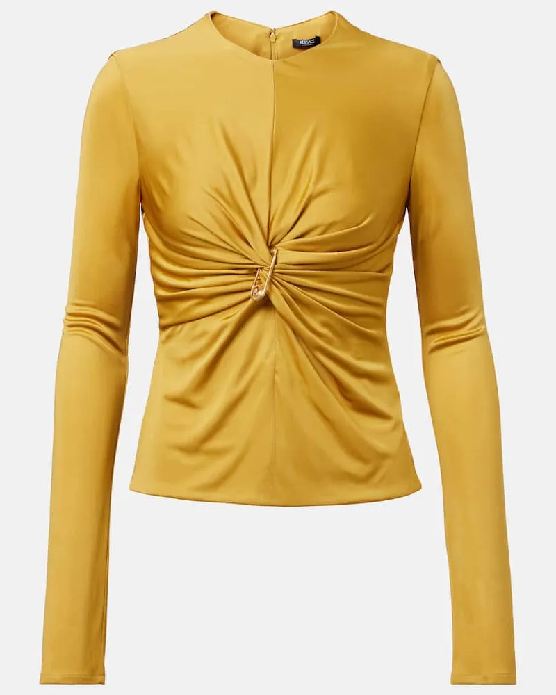 Versace Top Safety Pin in jersey Oro
