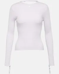 Courrèges Courrèges Top in maglia a coste con cut-out Bianco