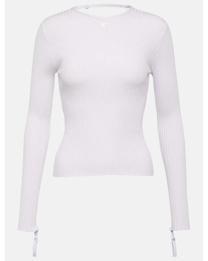 Courrèges CourrÃ¨ges Top in maglia a coste con cut-out Bianco
