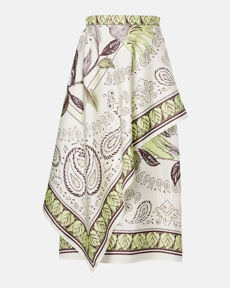 Tory Burch Gonna midi in seta con stampa Multicolore