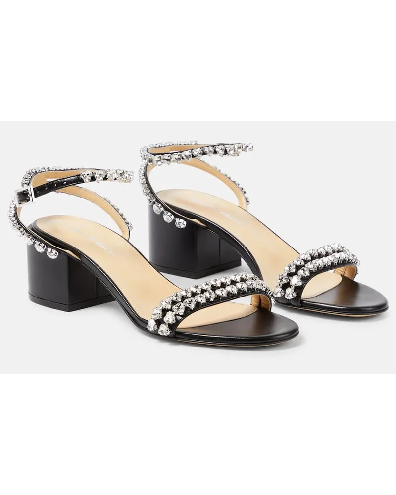 Mach & Mach Sandali Audrey 55 in pelle con cristalli Nero