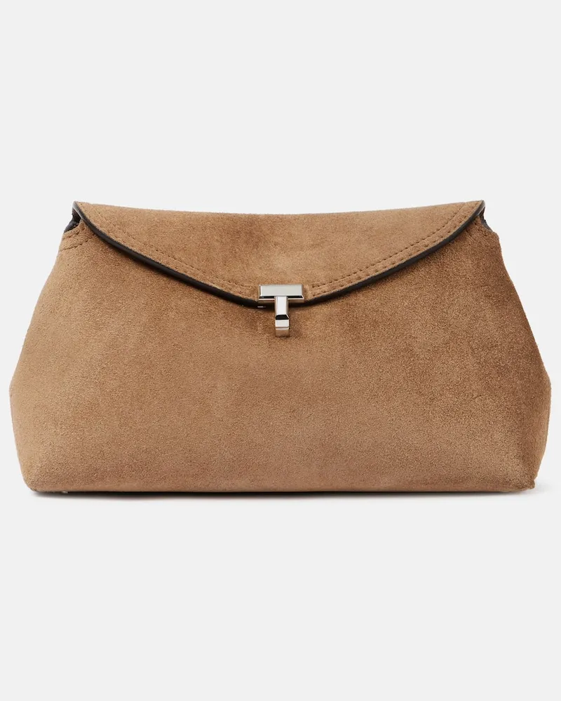 Totême Borsa T-Lock in suede Marrone