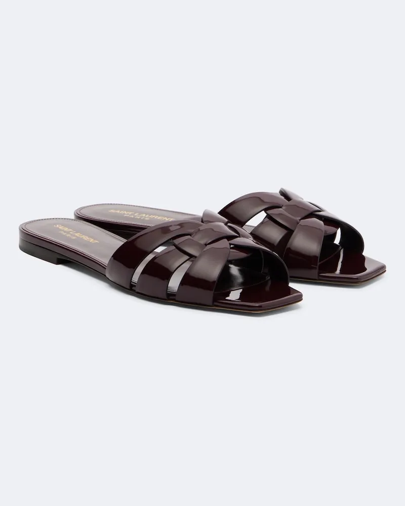 Saint Laurent Sandali Tribute in vernice Borgogna
