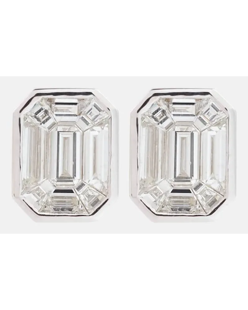 SHAY Orecchini Illusion in oro bianco 18kt con diamanti Metallizzato