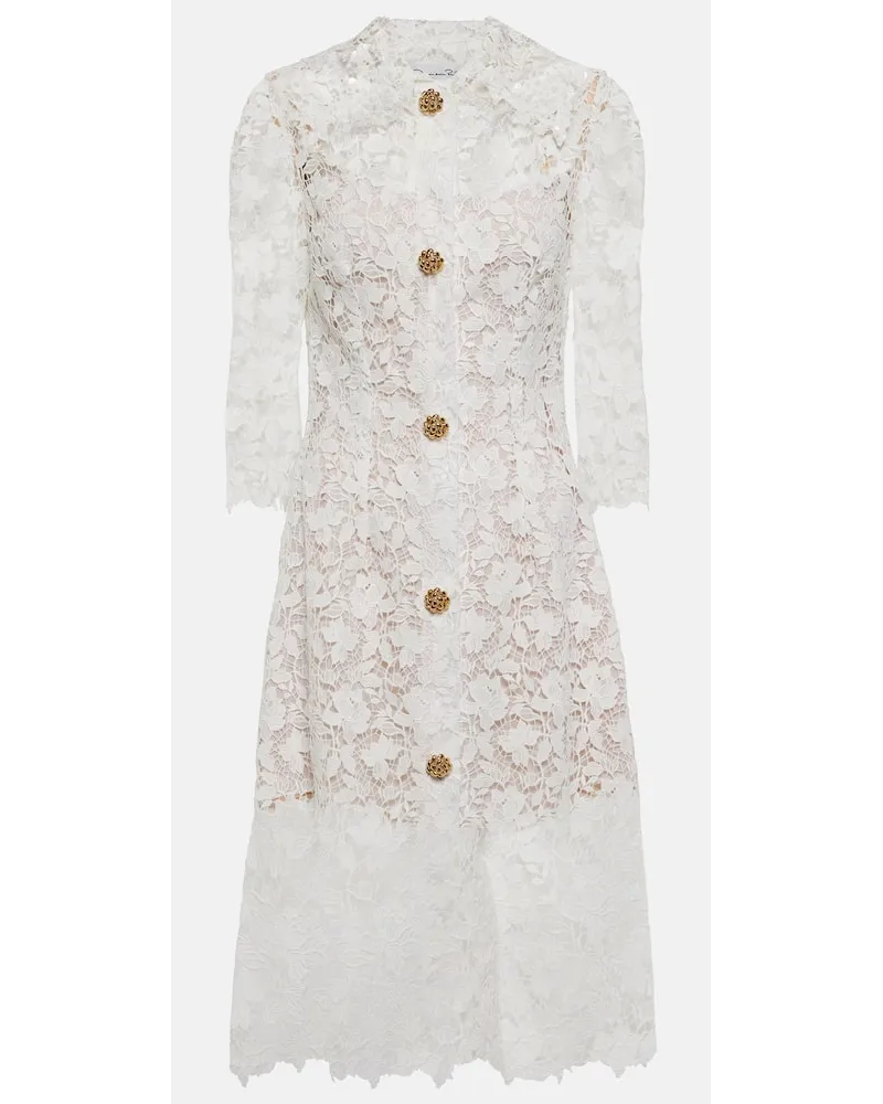 Oscar de la Renta Abito midi in pizzo Bianco