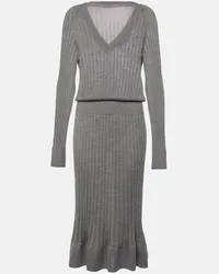 Proenza Schouler Abito midi Eden in misto lana Grigio