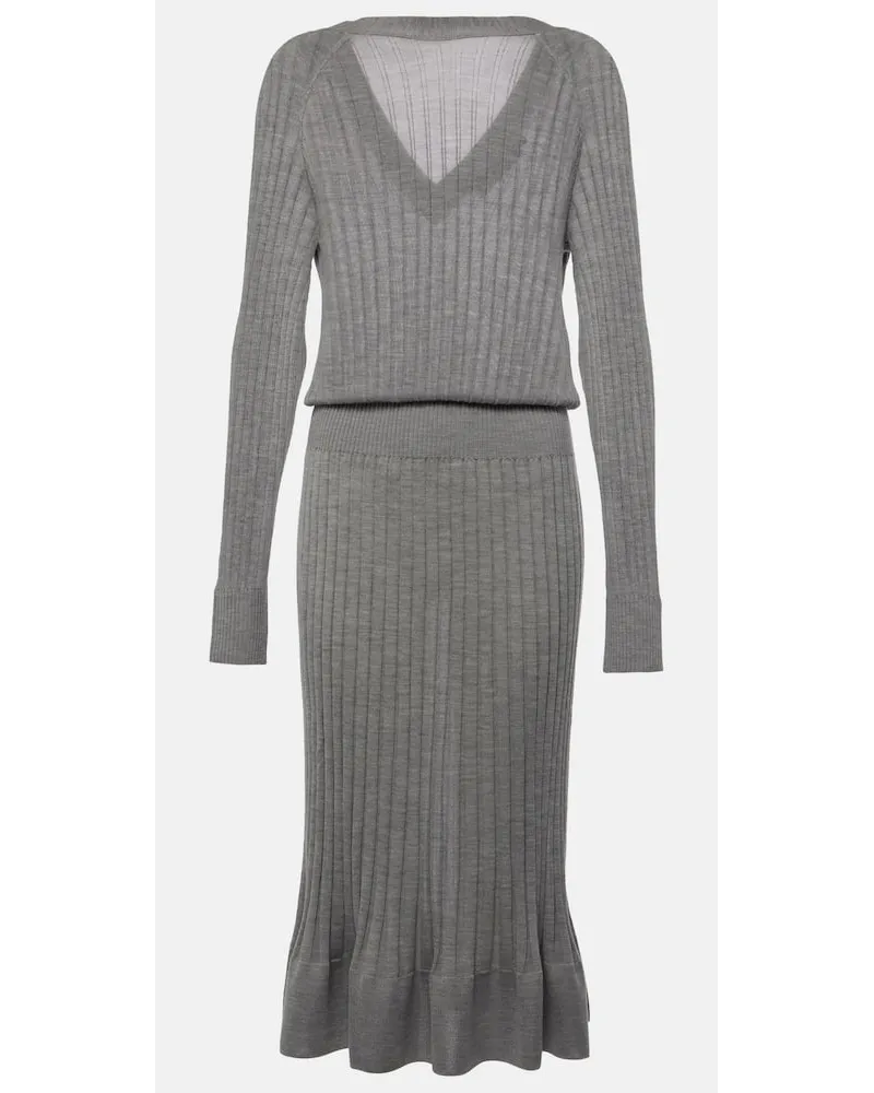 Proenza Schouler Abito midi Eden in misto lana Grigio