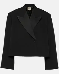 KHAITE Blazer cropped Raymond in raso Nero