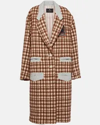 Etro Cappotto in misto lana pied-de-poule Marrone