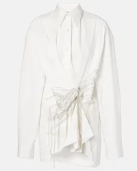 Dries van Noten Blusa in cotone con cristalli Bianco