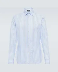 Ermenegildo Zegna Camicia in cotone a righe Blu