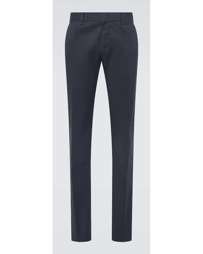 Ermenegildo Zegna Pantaloni chino in misto cotone Blu