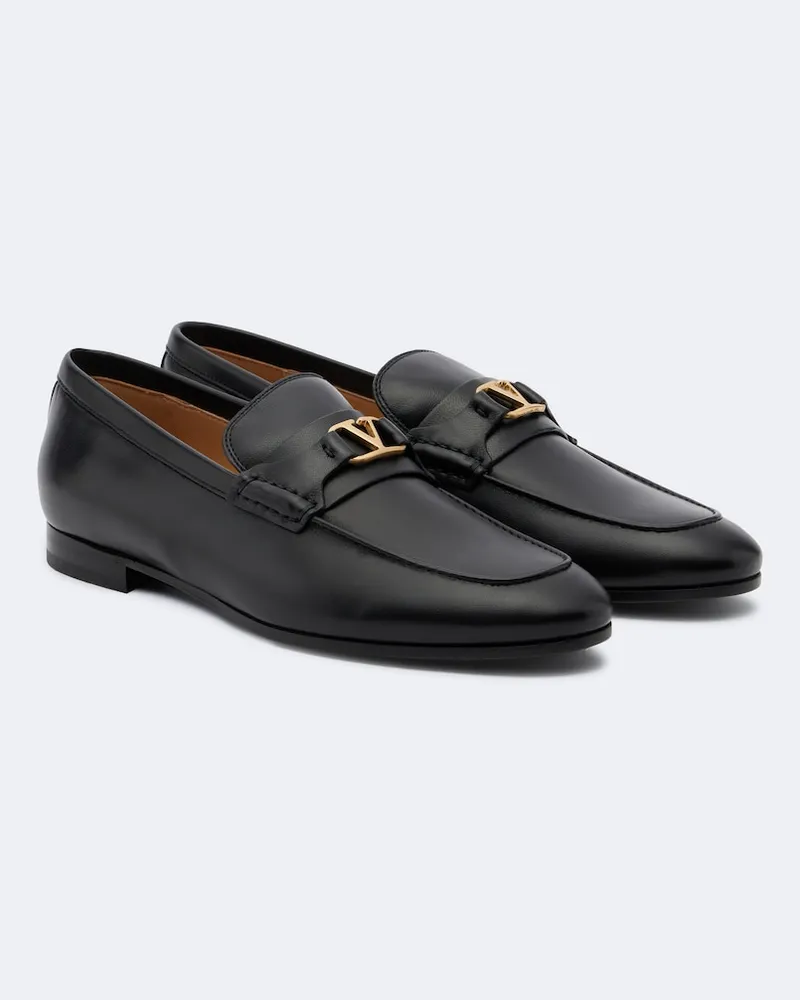Valentino Garavani Mocassini VLogo in pelle Nero