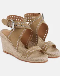 Isabel Marant Sandali espadrillas Iriane in suede con zeppa Multicolore