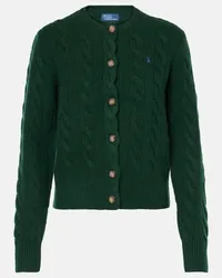 Ralph Lauren Cardigan in lana e cashmere a trecce Verde